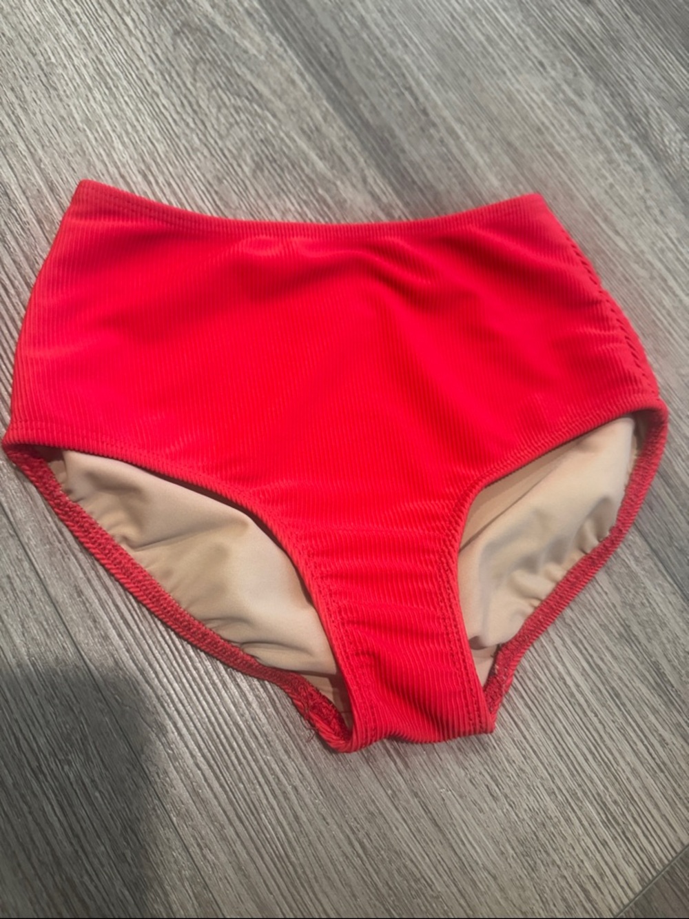 Kids High-Rise Ribbed Dance Booty Bottoms - Red
